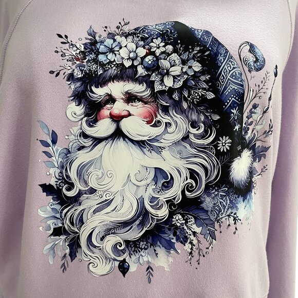 Whimsical Santa Lavender Hoodie XL Coquette Soft Girl Fairy Grunge Wintercore - Picture 5 of 10